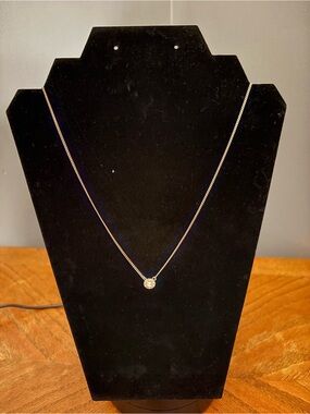 Vintage Givenchy Gold Tone Crystal Halo Solitaire Pendant Necklace